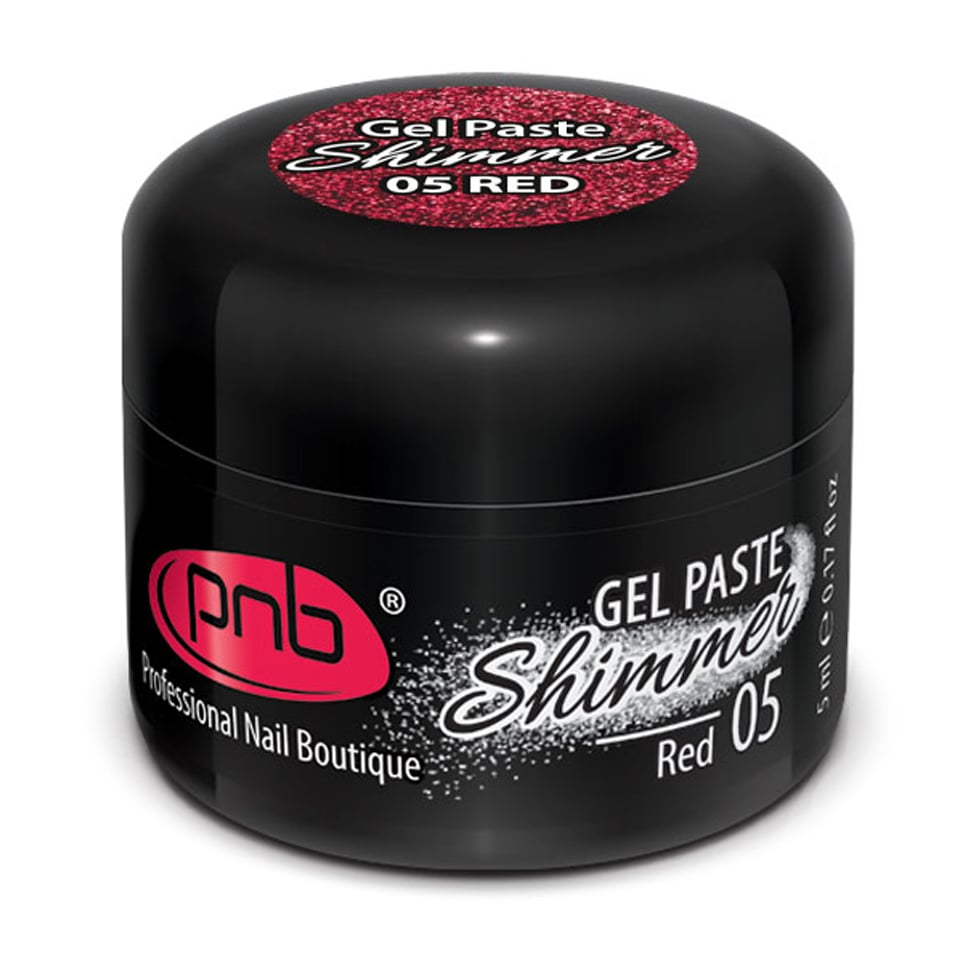 Гель-паста для дизайну нігтів PNB UV/LED Shimmer Gel Paste 05 Red, 5 мл